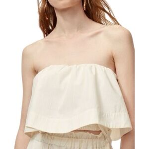 Wilfred Bonaventure Strapless Blouse from Aritzia | Cream & Pink Striped | Small